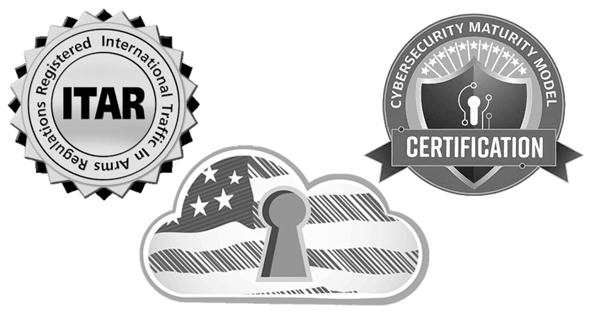 ITAR registration, CMMC, and United States cloud security badges
